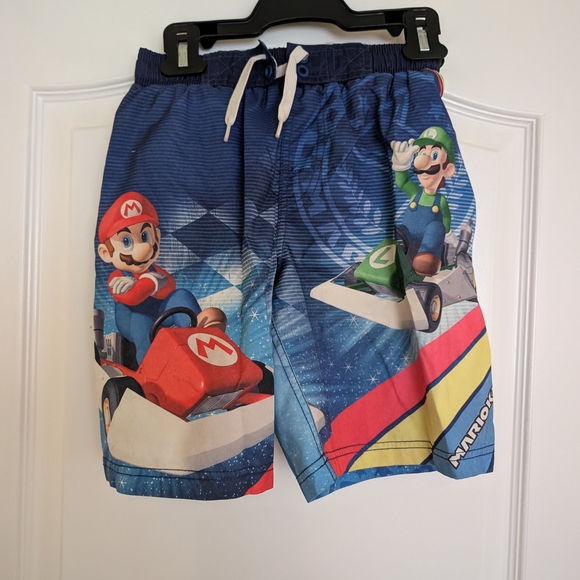 Kids Swim Shorts - Blue Mario Kart Size 7 - Picture 1 of 7